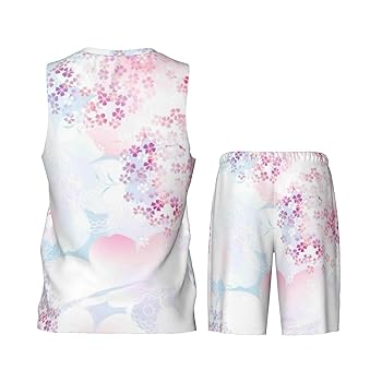 Amazon | [SHELIN] バスケウェア 上下セット 復古風 和柄 花柄